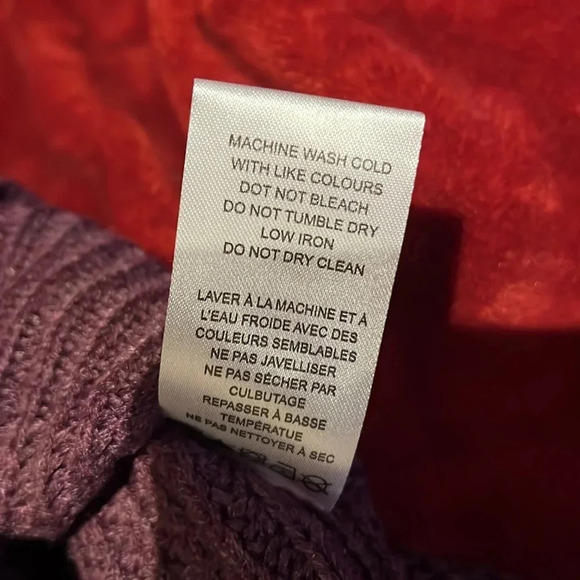 Mexx  purple stitch knit chunky turtle neck sweater Sz L - Picture 10 of 15